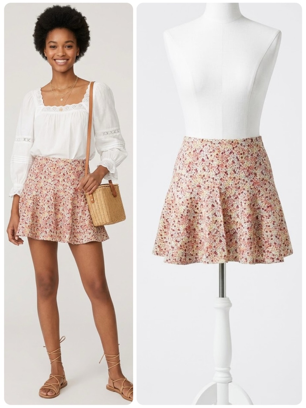 Thakoon Addition Ditsy Floral Flared Micro Mini Skirt Size 4